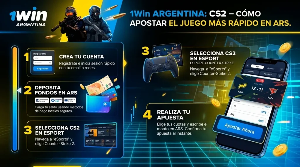 1Win Argentina: CS2 — Cómo Apostar el Juego Más Rápido del Sportsbook en ARS