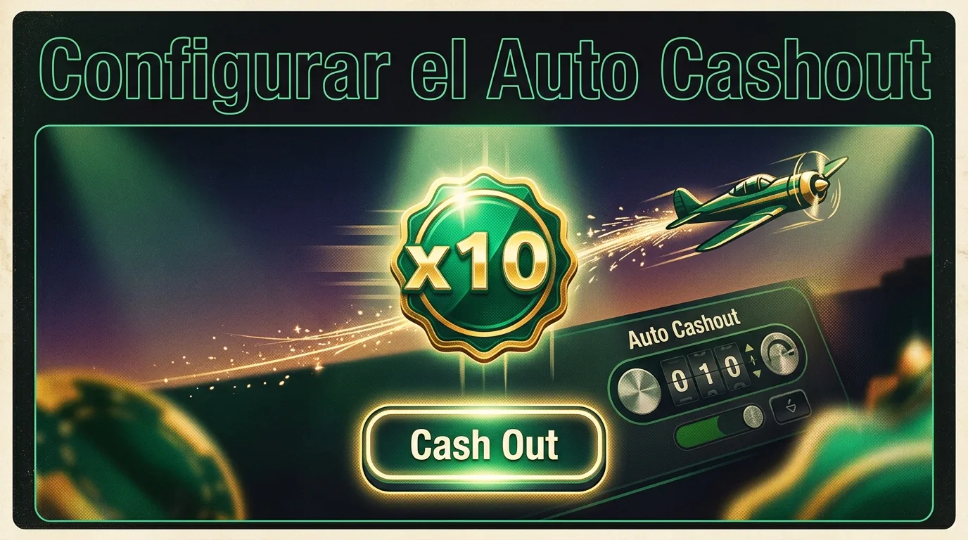 La interfaz de auto cashout de un juego de aviador, mostrando un multiplicador alto.