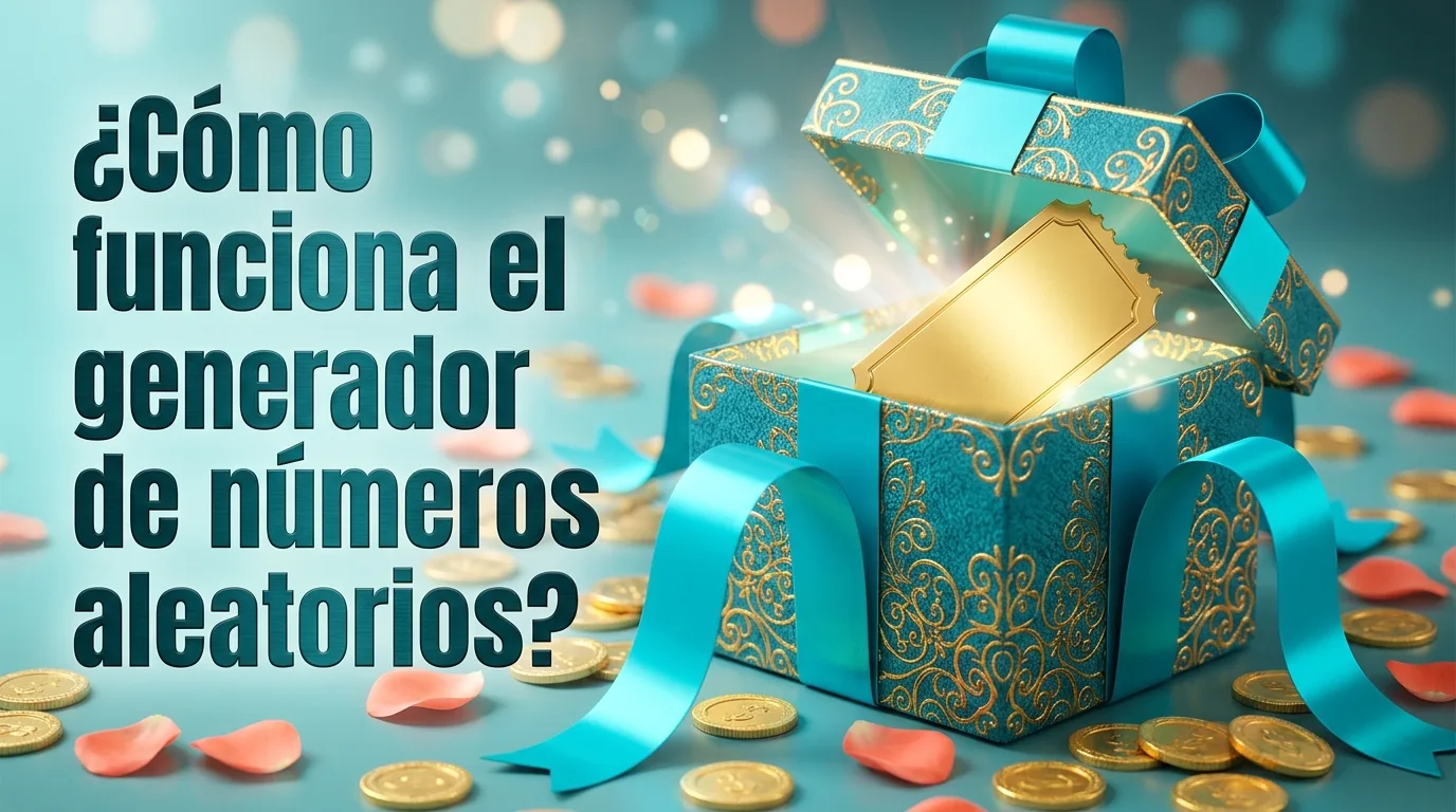 Luxurious gift box with turquoise ribbons and golden ticket, representing chance.
